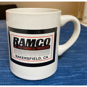 Vintage Ramco Oil Gas Chemical Bakersfield Anaheim CA Coffee Mug Advertising 12B